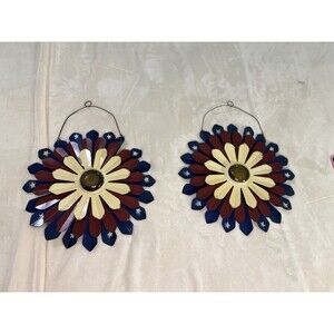 Fourth of July True Living Outdoors Patriotic Floral Metal Hanging Decor Wreath